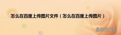 怎么在百度上传图片 怎么在百度上传图片文件