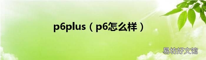 p6怎么样 p6plus