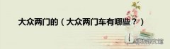 大众两门车有哪些？ 大众两门的