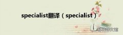 specialist specialist翻译