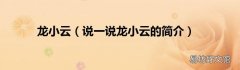 说一说龙小云的简介 龙小云
