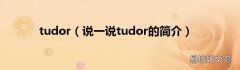说一说tudor的简介 tudor