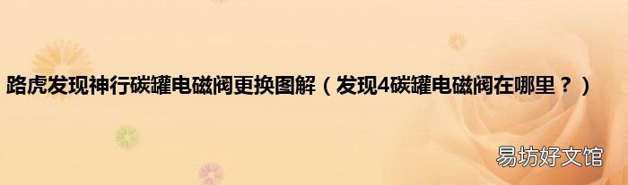 发现4碳罐电磁阀在哪里? 路虎发现神行碳罐电磁阀更换图解