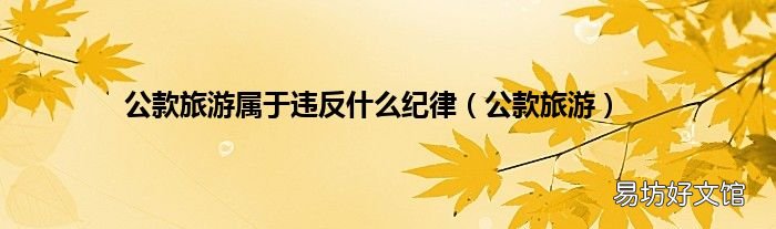 公款旅游 公款旅游属于违反什么纪律