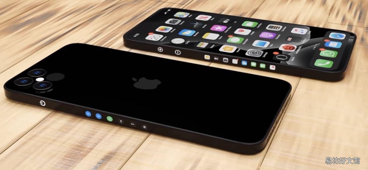 iPhone 13概念图显示没有物理按钮的环绕式显示