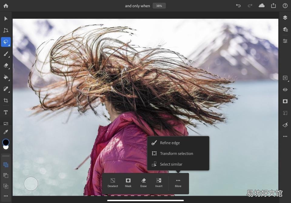 iPad版Adobe Photoshop在选择具有复杂边缘的对象方面变得更好