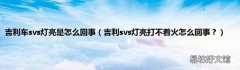 吉利svs灯亮打不着火怎么回事？ 吉利车svs灯亮是怎么回事