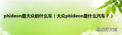 大众phideon是什么汽车？ phideon是大众的什么车