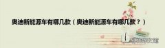 奥迪新能源车有哪几款？ 奥迪新能源车有哪几款