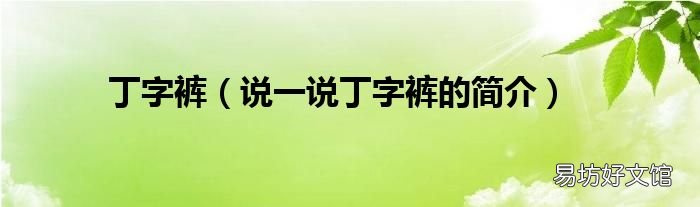 说一说丁字裤的简介 丁字裤