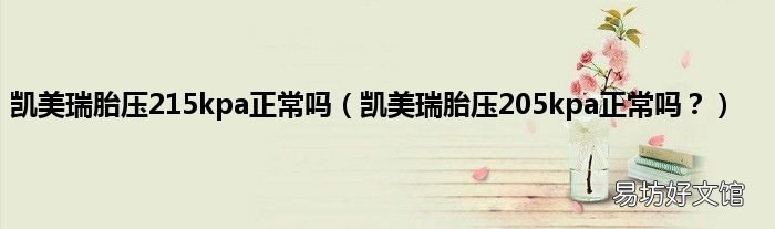 凯美瑞胎压205kpa正常吗? 凯美瑞胎压215kpa正常吗