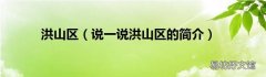说一说洪山区的简介 洪山区