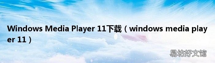 windows media player 11 Windows Media Player 11下载