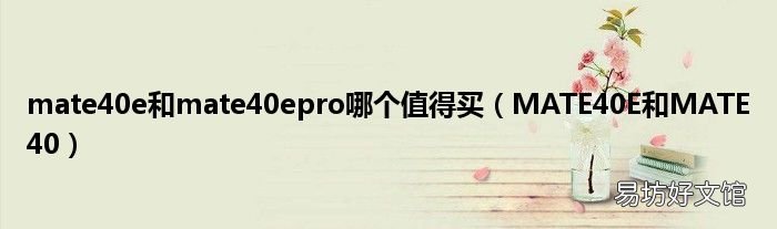 MATE40E和MATE40 mate40e和mate40epro哪个值得买