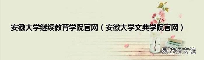 安徽大学文典学院官网 安徽大学继续教育学院官网