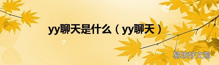 yy聊天 yy聊天是什么