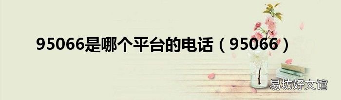 95066 95066是哪个平台的电话