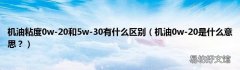 机油0w-20是什么意思？ 机油粘度0w-20和5w-30有什么区别