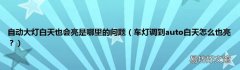 车灯调到auto白天怎么也亮？ 自动大灯白天也会亮是哪里的问题