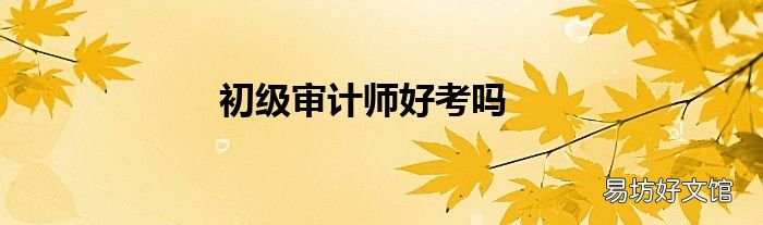 初级审计师好考吗