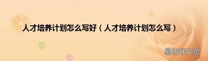 人才培养计划怎么写 人才培养计划怎么写好