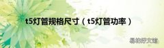 t5灯管功率 t5灯管规格尺寸