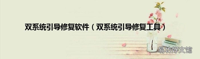 双系统引导修复工具 双系统引导修复软件