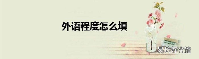 外语程度怎么填