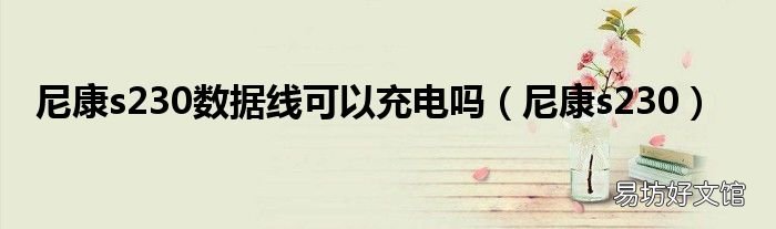 尼康s230 尼康s230数据线可以充电吗