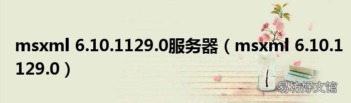 msxml 6.10.1129.0 msxml 6.10.1129.0服务器