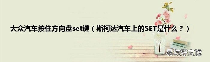 斯柯达汽车上的SET是什么? 大众汽车按住方向盘set键