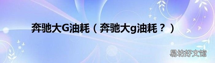 奔驰大g油耗? 奔驰大G油耗