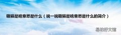 说一说吸猫是啥意思是什么的简介 吸猫是啥意思是什么