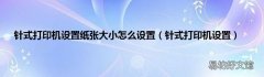 针式打印机设置 针式打印机设置纸张大小怎么设置