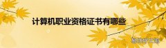 计算机职业资格证书有哪些