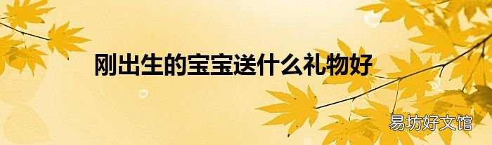 刚出生的宝宝送什么礼物好
