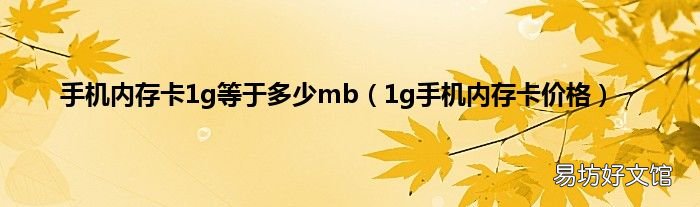 1g手机内存卡价格 手机内存卡1g等于多少mb