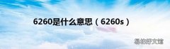 6260s 6260是什么意思