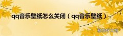 qq音乐壁纸 qq音乐壁纸怎么关闭