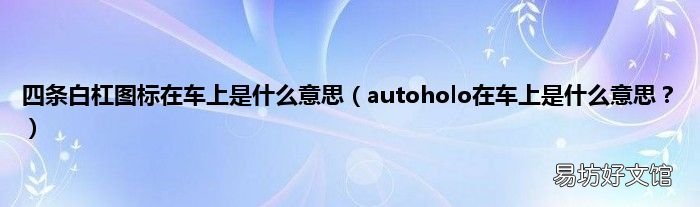 autoholo在车上是什么意思? 四条白杠图标在车上是什么意思