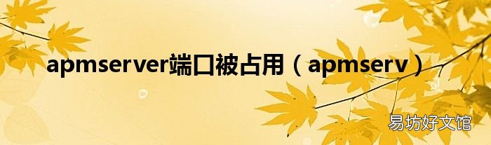 apmserv apmserver端口被占用