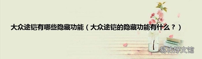 大众途铠的隐藏功能有什么? 大众途铠有哪些隐藏功能