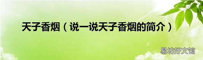说一说天子香烟的简介 天子香烟