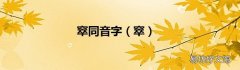 窣 窣同音字