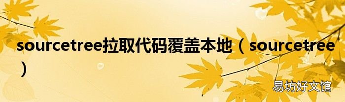 sourcetree sourcetree拉取代码覆盖本地