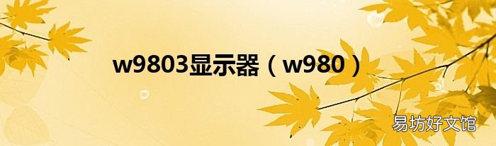 w980 w9803显示器
