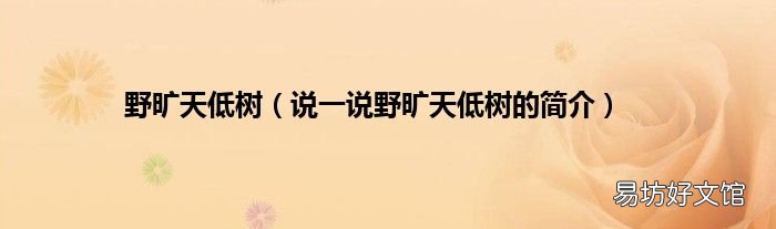 说一说野旷天低树的简介 野旷天低树