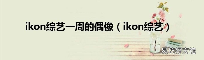 ikon综艺 ikon综艺一周的偶像