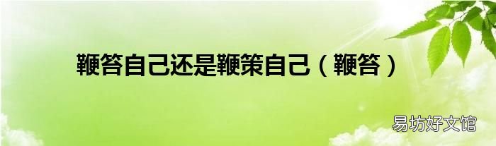 鞭笞 鞭笞自己还是鞭策自己