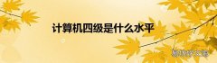 计算机四级是什么水平